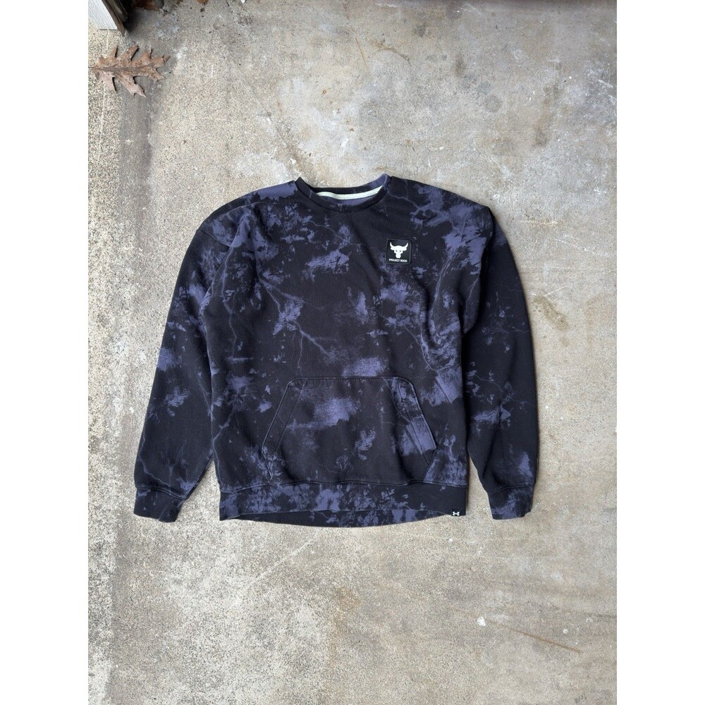 Under Armour Project Rock Rival Fleece Disrupt Printed Crew Sweatshirt